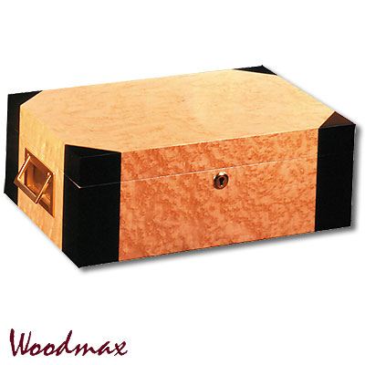Хьюмидор на 50 сигар, светло-коричневый с черным Woodmax 2007 г инфо 5131b.