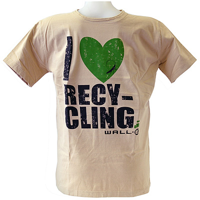 Футболка мужская "WALL-E I Love Recycling", цвет: бежевый Размер M 2 121 (M, Бежевый) Изготовитель: Индия инфо 13868b.