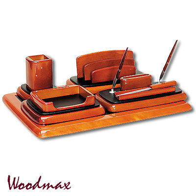Настольный набор (6 предметов), светло-коричневый Woodmax 2007 г инфо 8087c.