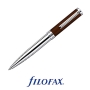 Шариковая ручка Filofax "Fashion" Цвет: серебряный с коричневым Размер: Mini 3,8 см х 2 см инфо 5862e.